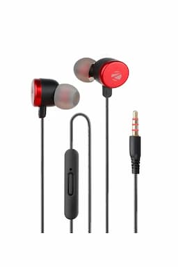 Zebronics Bloom 3.5mm In Ear Wired Earphone with Mic, 10mm Drivers, In Line Mic (Black & Red) 017759BLOBLA&RED