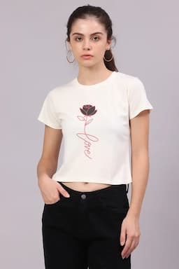 Lycra Printed T-Shirt for Women 017792XXLOFFWHI