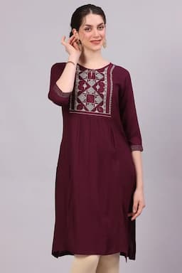 Rayon Embroidered Kurti for Women  018006XLWIN2