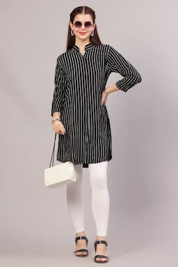 Cotton Striped Kurti for Women  018140XXLBLA