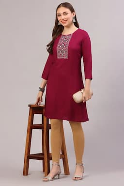 Rayon Embroidered Kurti for Women 018715XXLMAG