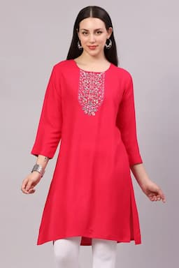Rayon Embroidered Kurti for Women  018722XXLPIN