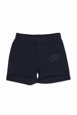 Girl's Cotton Lycra Solid Shorts 018748NAVBLU910YRS