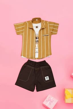 Baby Boy's Cotton Printed Clothing Set (3-Pcs Set) 018968MUS&COF36M