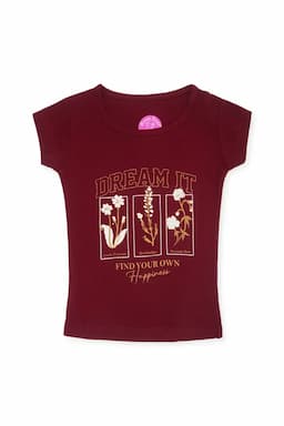 Printed Round Neck T-Shirt for Girls 019002910YRSMAR