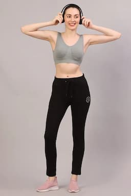 Women's Cotton Lycra Solid Track Pant 019089XLBLA