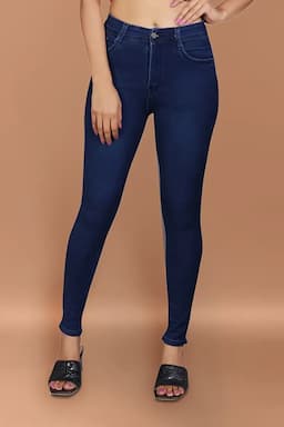 Women Denim Solid High Rise Jeans 01914134INKBLU