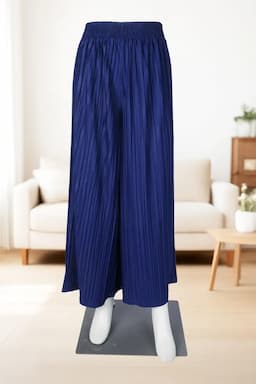 Polyester Solid Palazzos for Women  019316NAVBLUFRESIZ