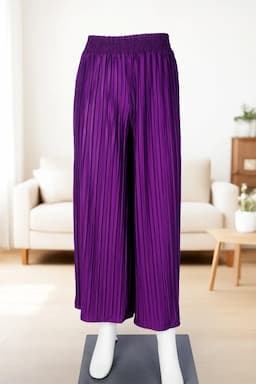 Polyester Solid Palazzos for Women  019316PURFRESIZ