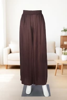 Lycra Solid Palazzos for Women  019317BROFRESIZ