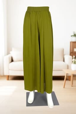 Lycra Solid Palazzos for Women  019317OLIFRESIZ