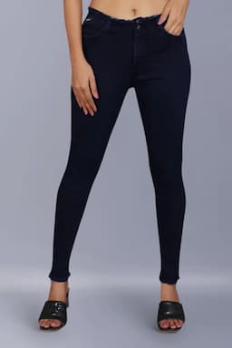 Denim Solid Jeans for Women 01973034NAVBLU