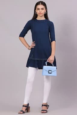 Cotton Blend Solid Top for Women 01981234TEA