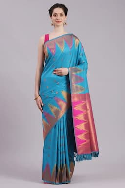 Silk Woven Design Saree with Blouse for Women 020012BLUFRESIZ