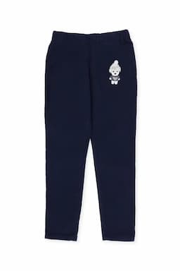 Girl's Denim Solid Casual Jeggings  020537NAVBLU12YRS2