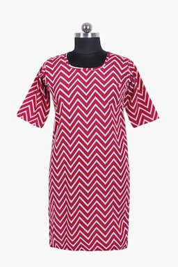 Georgette Chevron Print Kurti for Women 020549XLMAR