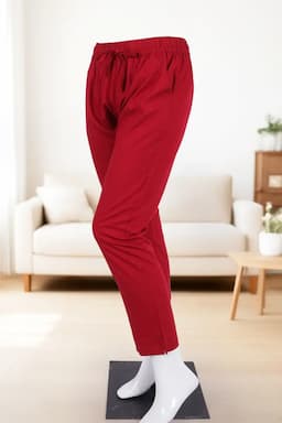 Cotton Blend Solid Kurti Pant for Women 020705XLRED