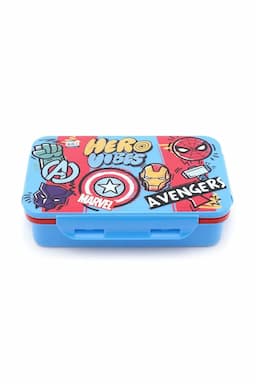SKI Plastic & Stainless Steel Avengers Lunch Box Set- 650ml 020914BLUAVE2
