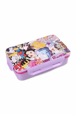 SKI Plastic & Stainless Steel Disney Princess Lunch Box Set- 650ml 020914LAVDISPRI2