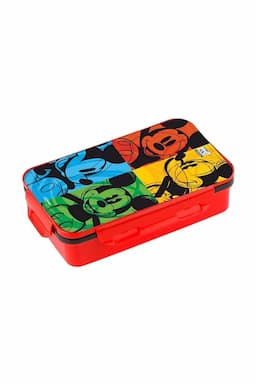 SKI Plastic & Stainless Steel Micky Mouse Lunch Box Set- 650ml 020914REDMICMOU2