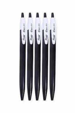 Flair Ezee Click Retractable Ball Pen (Black Ink) - Pack of 5 021091BLAPACOF5
