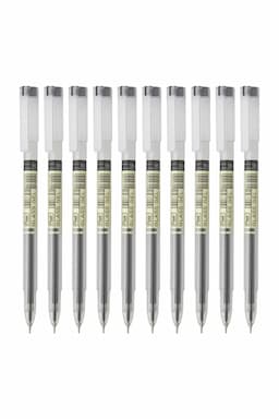 Flair Glass waterproof Gel Pens - Pack Of 10 (Black) 021113BLAPACOF10