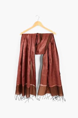 Silk Woven Design Dupatta for Women 021964BRO