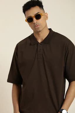 Solid Oversized Cotton T-shirt for Men 023294MBRO