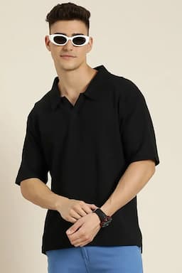 Cotton Oversized Polo T-shirt for Men 023296XLBLA