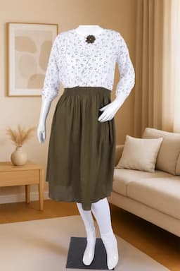 Georgette Floral Printed Western Dress for Women 023815GREXXL