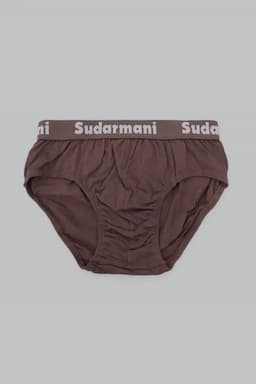Cotton Solid Briefs for Men 02416785BRO