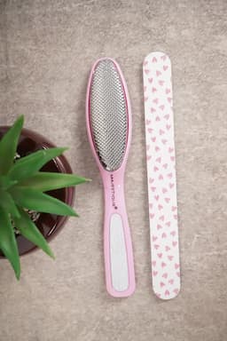Majestique 2-in-1 Foot Scrubber & Emery Board Nail Filer - Pink 024183PIN