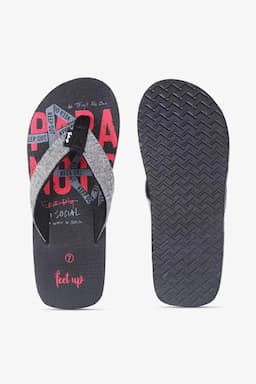 Men's Printed Thong-Strap Flip Flops 0249627BLA2