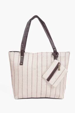 Women's Jute Hand Bag with Small Purse 025133BEI2