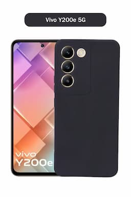 Silicone Solid Soft Back Cover Case for Vivo Y200e 5G With Full Body Protection and Camera Protection (Black) 025866VIVY205GBLA