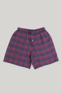 Cotton Checkered Mid Rise Boxers for Men 026001REDL