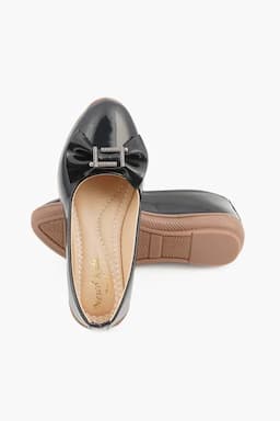 Round Toe Bow Design Ballerinas for Girls 0261945BLA