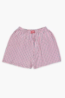 Men's Mid Rise Checkered Boxers  026302REDL