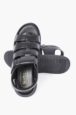 Men's Synthetic Leather Solid Sandals 0264999BLA