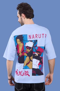 Men's Printed Drop Shoulder T-shirt 026542LBLU