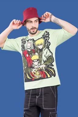 Printed Drop Shoulder T-shirt for Men 026545MGRE