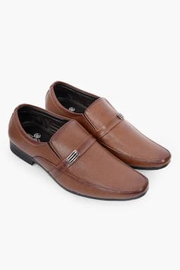 Synthetic Leather Slip-On Formal Loafers for Men 02688910BRO