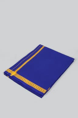 Cotton Solid Devotional Dhoti for Men 026919BLU2MTR