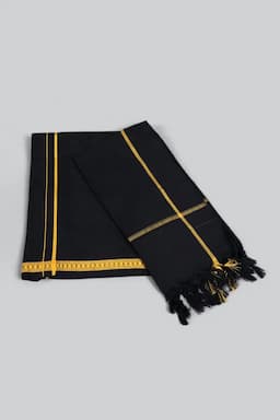 Cotton Dhoti with Towel Set for Men (2-Pcs Set) 026920BLA2MTR