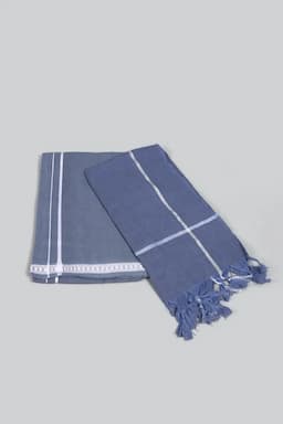 Cotton Dhoti with Towel Set for Men (2-Pcs Set) 026920GRE2MTR
