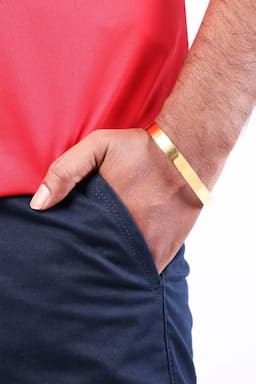 Gold Plated Openable Kada Bracelet for Men 027352GOLFRESIZ