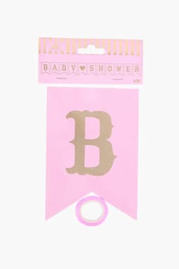 Baby Shower Paper Banner with Ribbon (Baby Pink)  027721BABPIN2