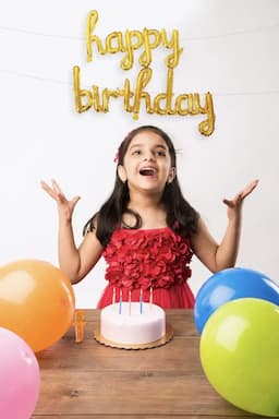 Happy Birthday Balloon in Cursive Letters (Gold) 027727GOL