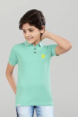Polyester Solid Half Sleeve T-shirt for Boys 02801267YRSPIS