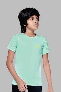 Solid Cotton Round Neck T-shirt for Boys 02801567YRSGRE2